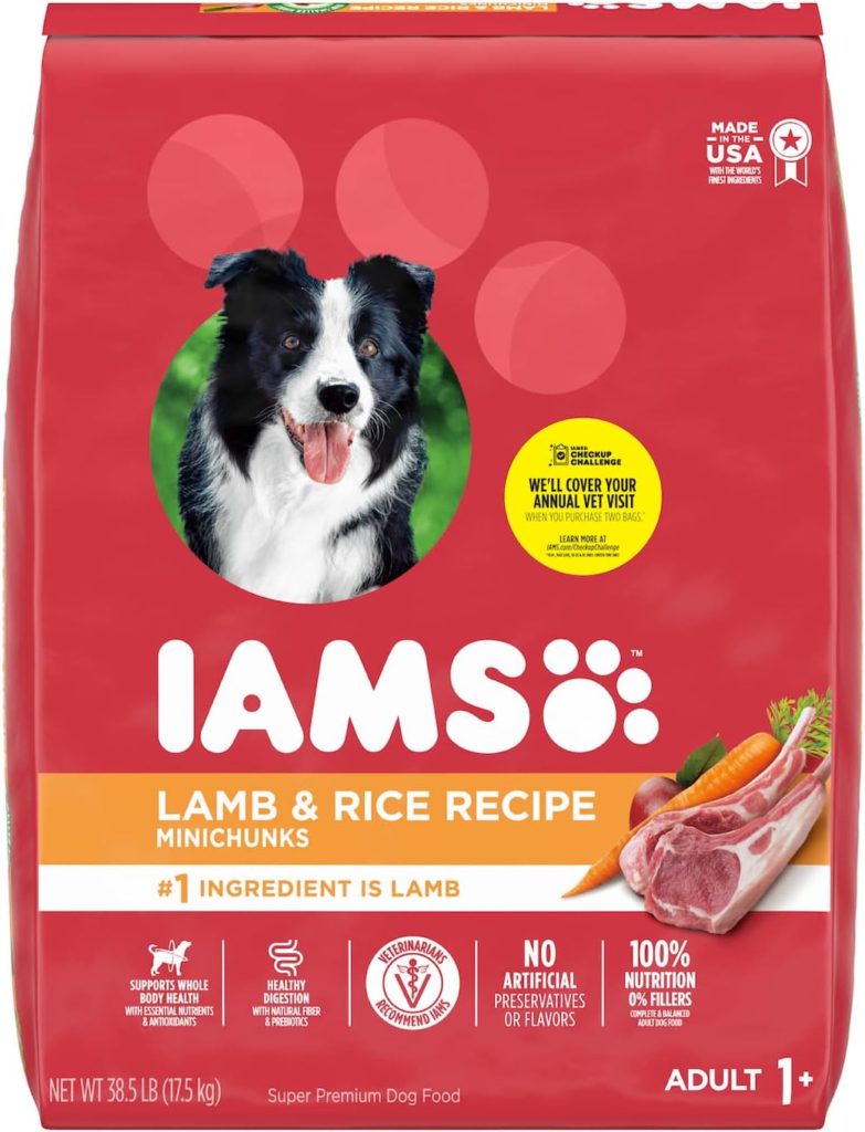 IAMS Minichunks Adult Dry Dog Food Lamb & Rice Recipe Dog Kibble, 38.5 lb.