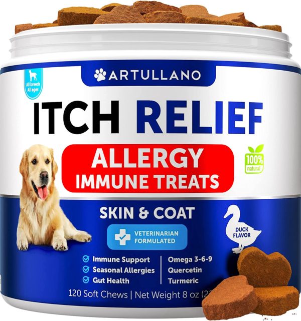 Dog Allergy Relief Chews - Itch Relief for Dogs - Fish Oil - Omega 3